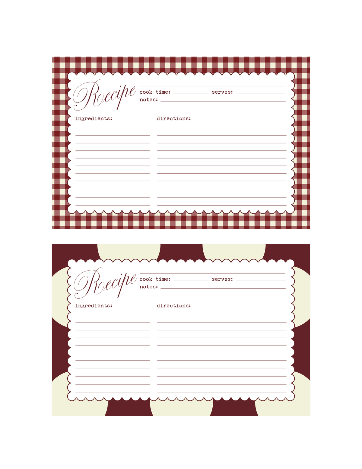 Recipe Cards Download